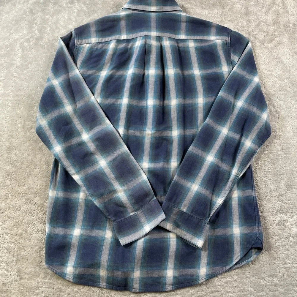VINCE Shirt‎ Mens Medium Blue Plaid Long Sleeve Office Peppy Luxury Casual